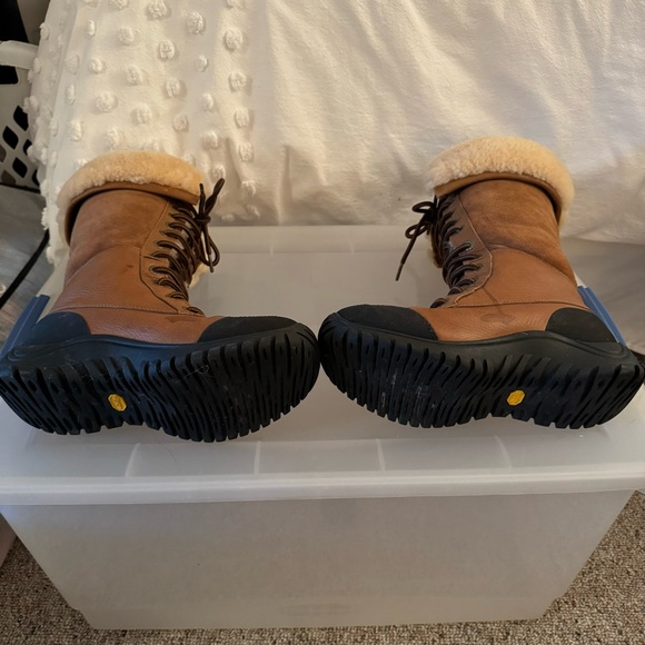 UGG Women's Brown Fur-Lined Boots - Picture 3 of 4